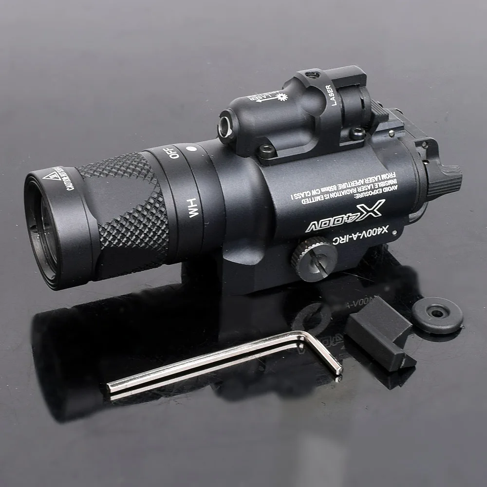 

X400V IR Night Vision Weapon Light Combo Laser Tactical Pistol LED Red Laser Flashlight Ultra High Output Weapons