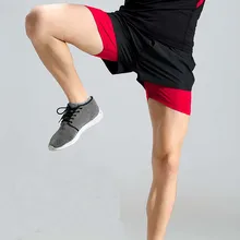 Мужские быстросохнущие поддельные буксиры Спортзал Бодибилдинг короткие шорты для фитнеса спортивные короткие тренировки беговые шорты Мужская одежда для упражнений