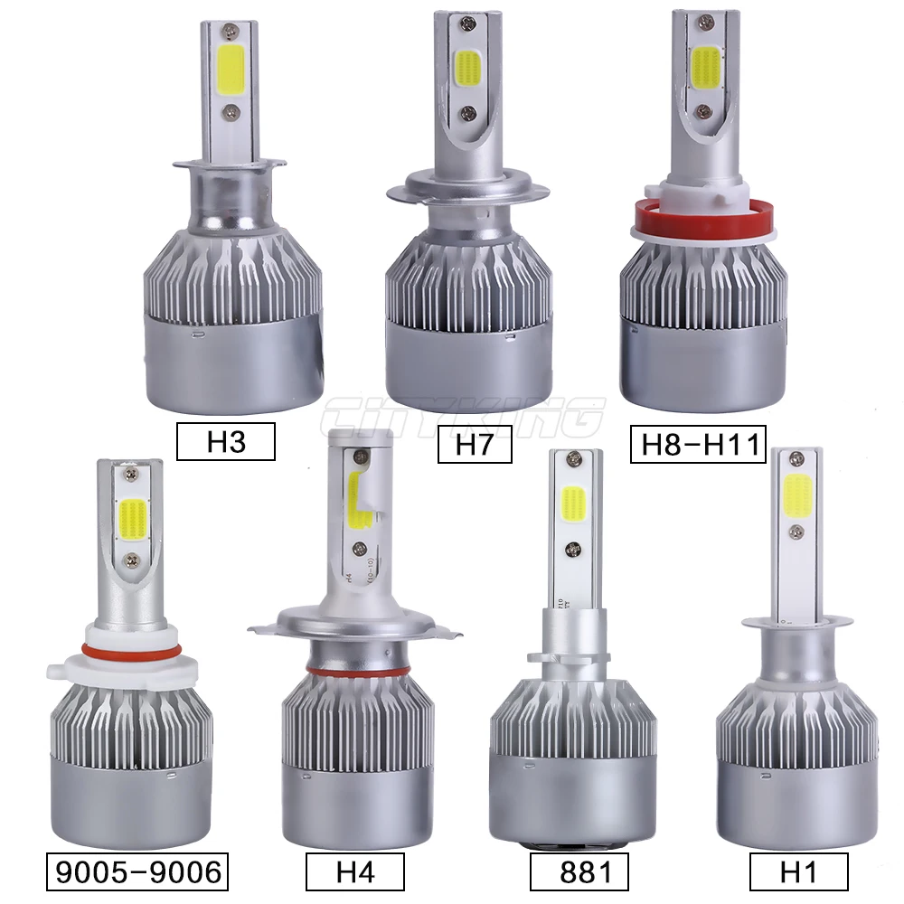 12 V-24 V Авто-Стайлинг автомобиля светодиодный головной светильник H4 H7 72W фары для 7600LM 9003 H11 H8 H1 9005 9006 HB3 HB4 фары 6000 К автомобильный светильник тумана светильник лампочка