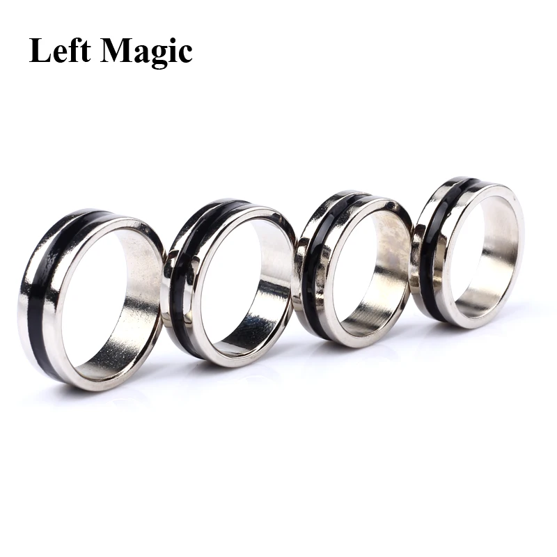 1 шт. горячее сильное магнитное волшебное кольцо серебряное и черное волшебное кольцо монета волшебные фокусы для магического шоу магии крупным планом B1024