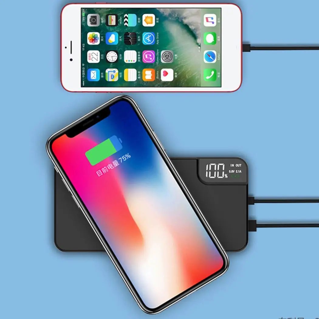 Портативный 8000 mAh мобильный телефон банк силы для iPhone samsung Беспроводное зарядное