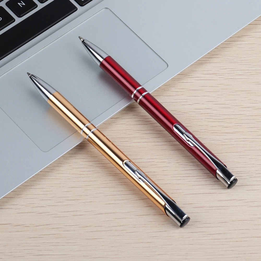 2PCS Ballpoint Pen Style Press Metal Material Ball Pens For School Office G2 Refill Black Blue Ink Writing 0.7mm Luxury Gift Pen 5
