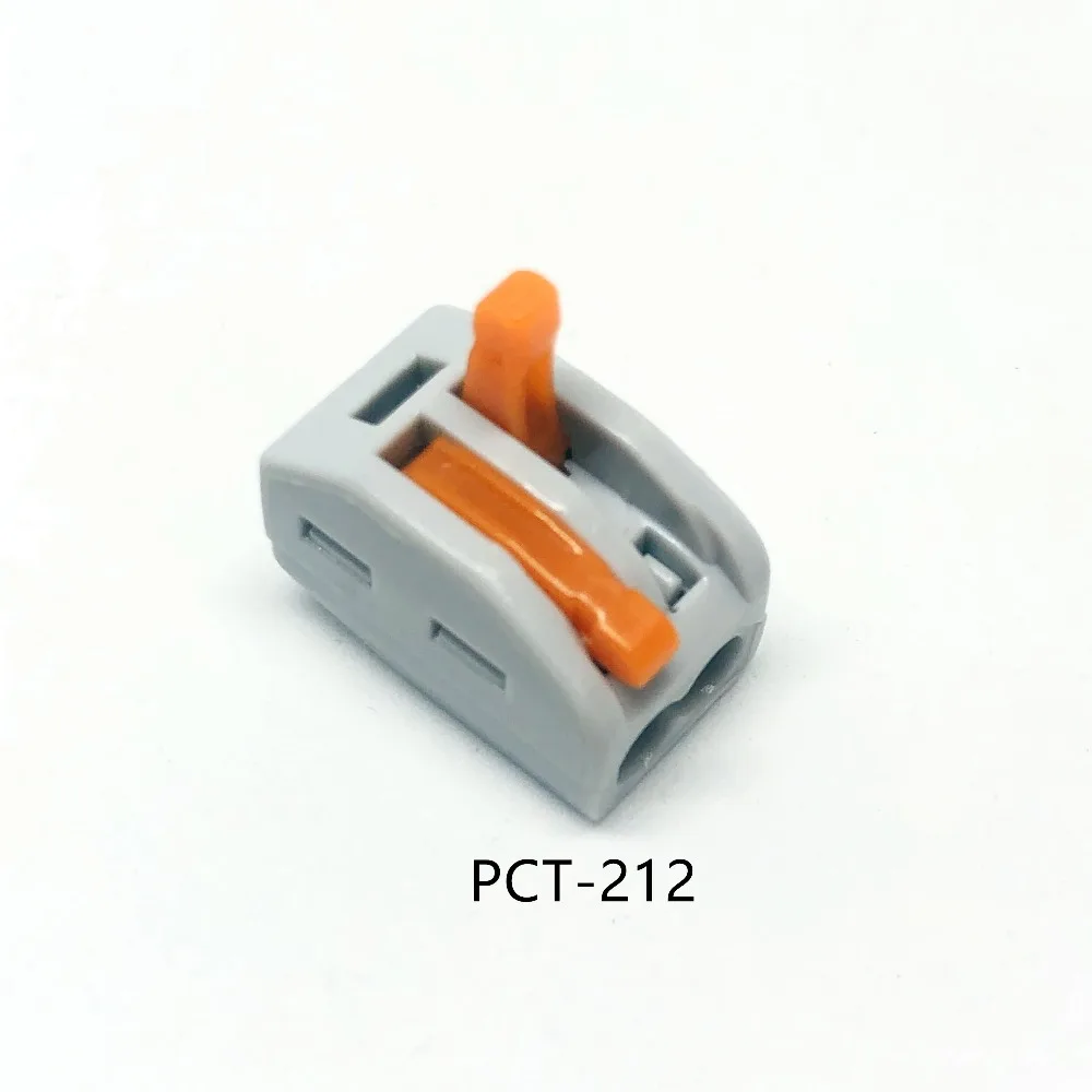

PCT-212 PCT212 Universal Compact Wire Wiring Connector 2 pin Conductor Terminal Block Lever 0.08-2.5mm2