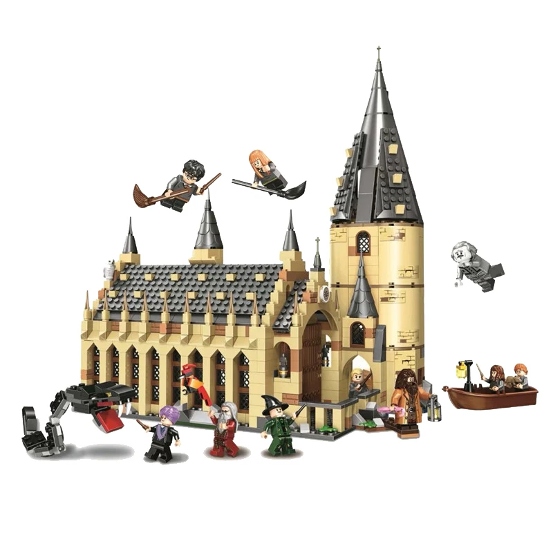 

2018 new fit Harry Potter legoing figures The Hogwarts Great Wall Set Model Building Blocks House Kids Toys for Christmas Gifts