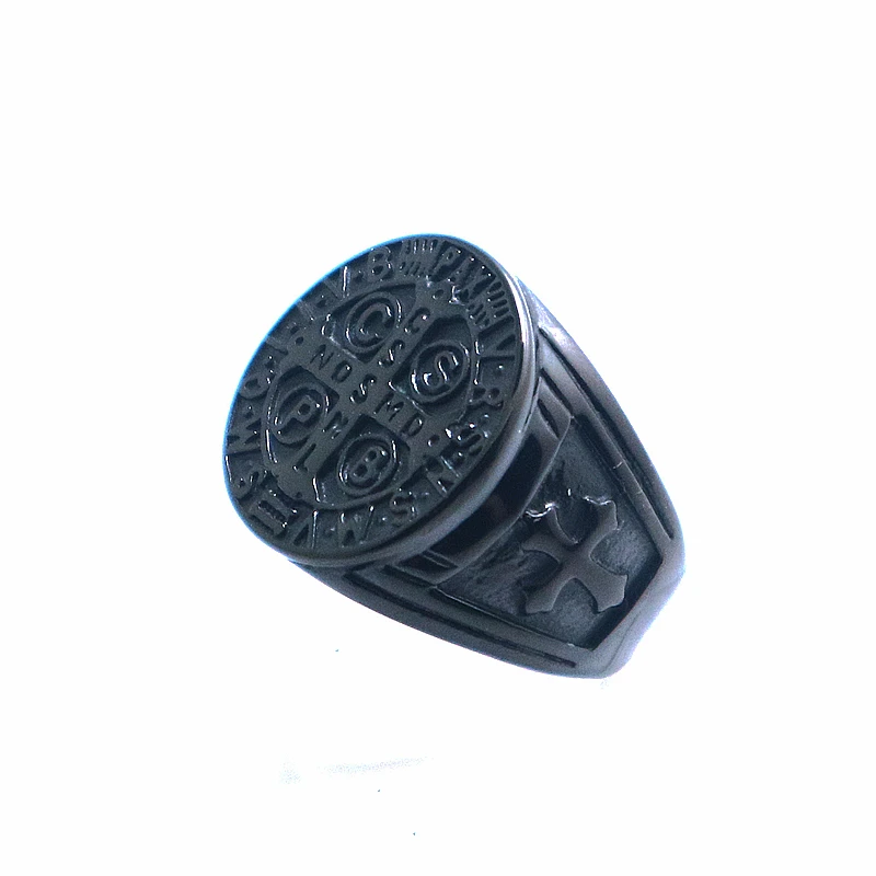 Мужские CSPB CSSML NDSMD святой Бенедикт нурсии 316L Нержавеющая сталь Черный новейшее кольцо