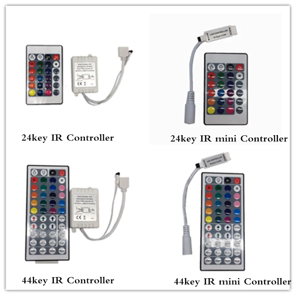 LED RGB Controller DC12V 24 44 Key Double Output IR Remote Controller for LED RGB strip.