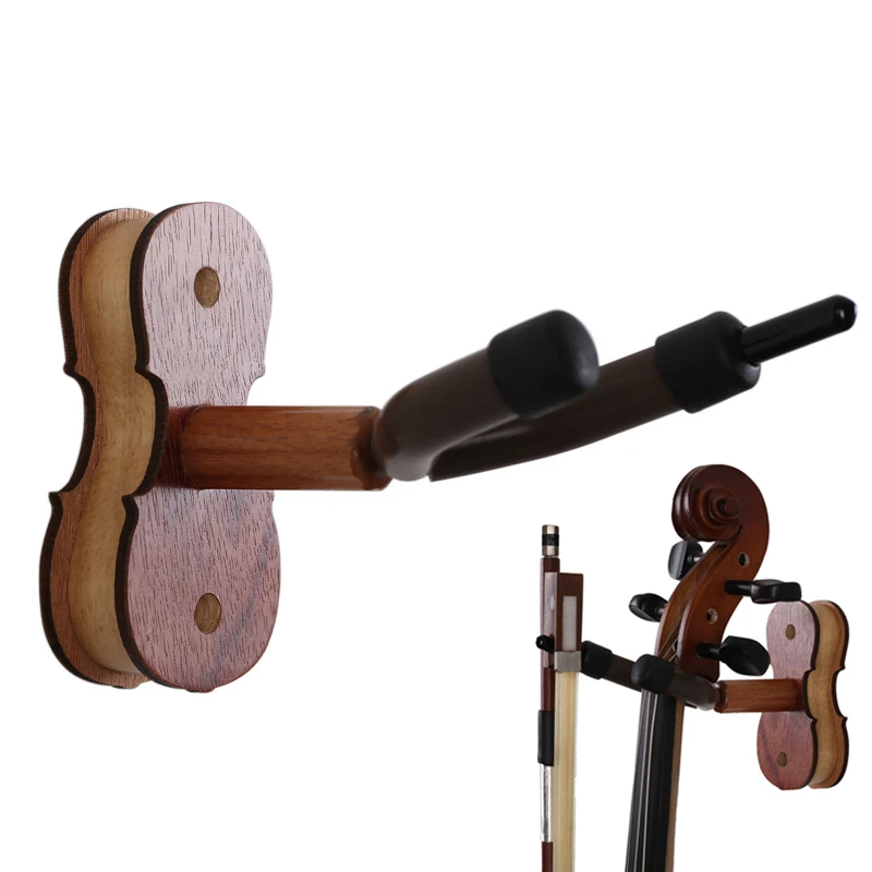 Detachable Rosewood Violin Wall Mount Hanger Hook with Bow Holder for