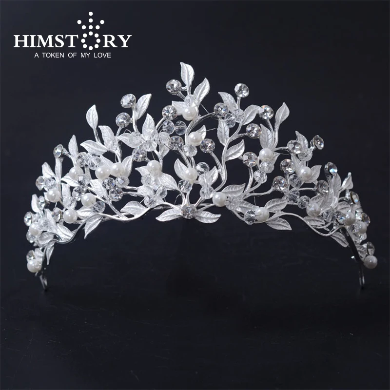 

Beauty Hair Tiara Princess Rhinestone Crystal Bridal Crown Hairband Leaves Vine Decoration Jewelry for Wedding Party