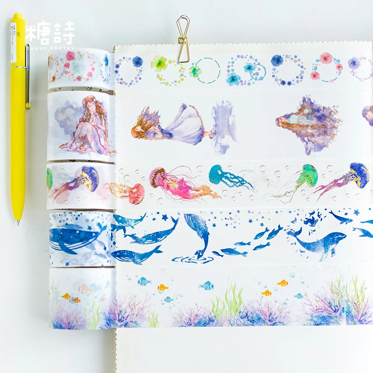 Dreamlike Медузы КИТ/Дочь моря лента для декорации Washi DIY планировщик скрапбукинга