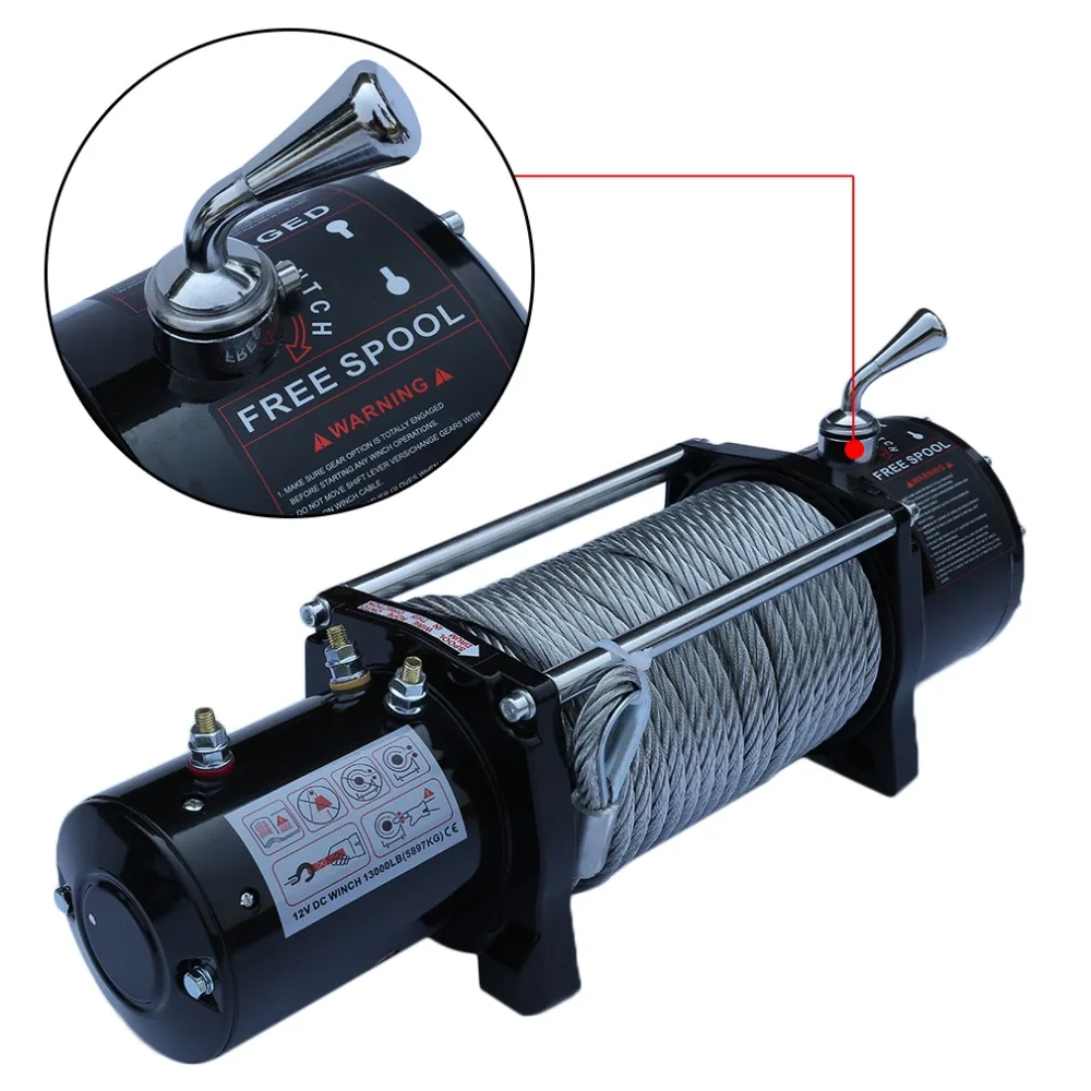 

(Ship DE) Professional Automatic Electric Crawler Off-Road Winch Control System 13000LB Professional For Vehicle Cars Auto Black