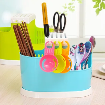 

Multifunction Knife Drain Holder Plastic Block Bar Dividing Grid Barrel Chopsticks Cage holder Stand For knives Kitchen Tools