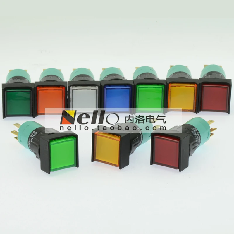 

[SA]EMA 16mm illuminated pushbutton switch self-locking 01P-SA40.Q1P 01P-SA40.S1P square 1NC / NO--10pcs/lot
