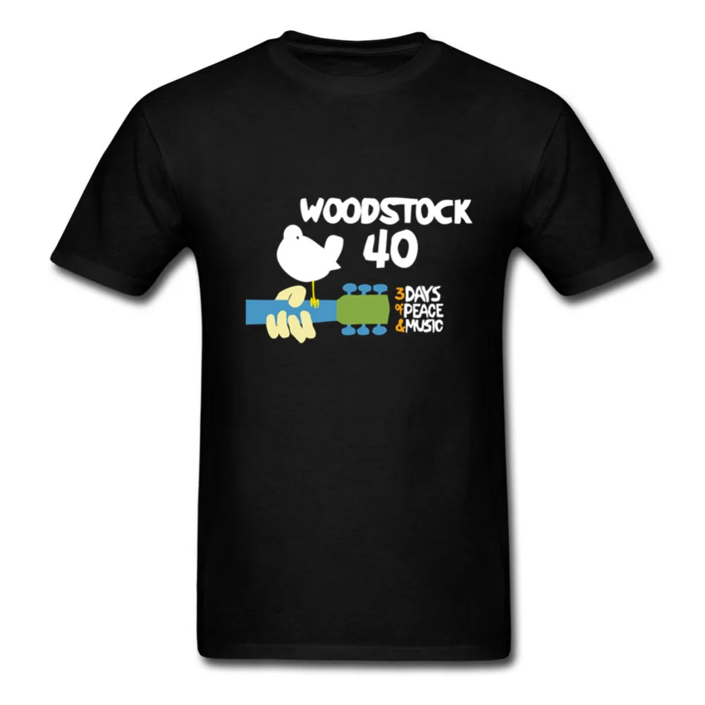 Новый дизайн фанки футболки для мужчин Woodstock футболка с логотипом 100% хлопок