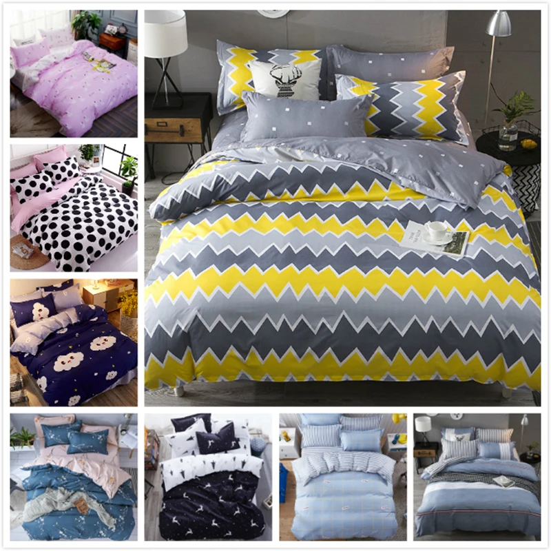 Colorful Wave Stripe Quilt Pillow Duvet Cover Sheet Pillowcase 3 4