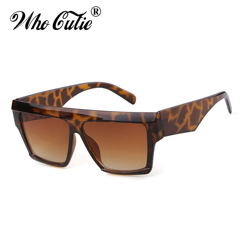 Негабаритных Leopard Квадратные Солнцезащитные очки для женщин Брендовая Дизайнерская обувь 2019 Винтаж черепаховой оправе большие