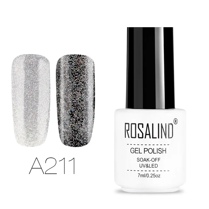 ROSALIND Гель-лак 7 мл для дизайна ногтей Vernis полуперманентный Гель-лак Soak off top coat UV для дизайна маникюрный Гель-лак для ногтей - Цвет: White Bottle RCA211