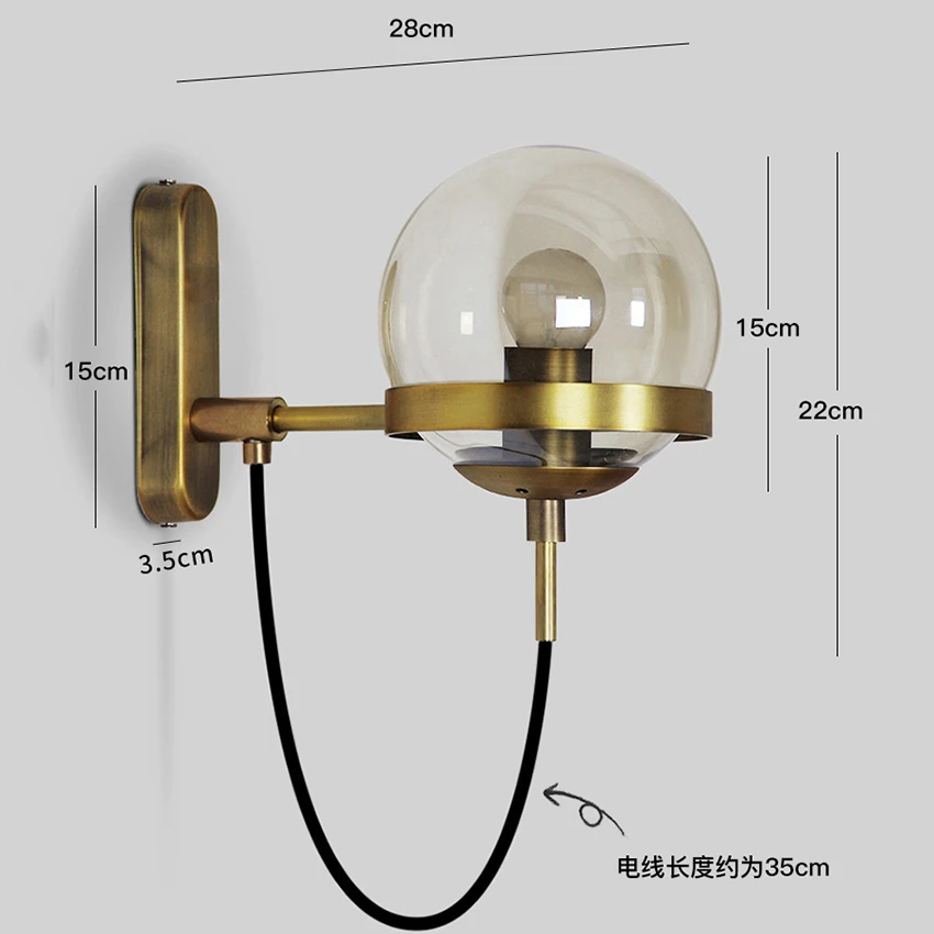 Американский Ретро лобби Настенные светильники стеклянные современные винтажные Настенные светильники кухня столовая и бар ресторан