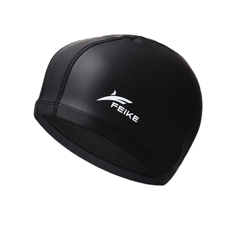 

Unisex Adults Elastic Waterproof PU Swim Cap Long Hair Ears Protection Hat