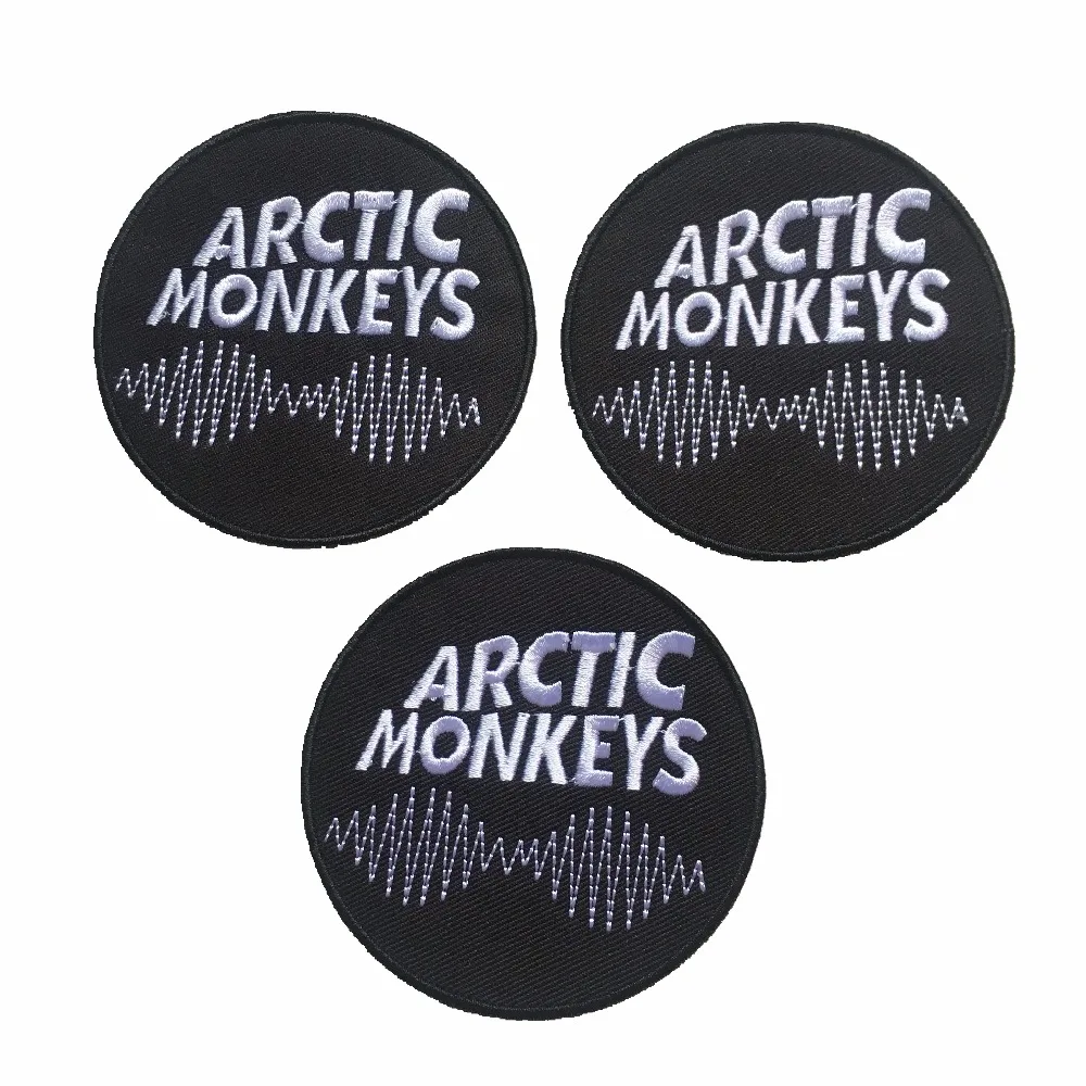 DZ7.9cm круглый ARCTIC MONKEYS нашивки Ironon патч для детская одежда куртка ручной работы вышитые Аппликация DIY украшения лоскутное