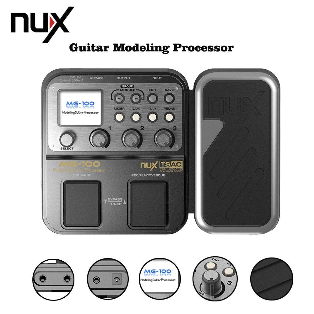 NUX MG 100 Многофункциональный моделирующий Гитарный процессор педаль эффектов
