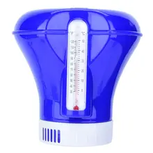 8 дюймов бассейн Floater легкочитаемый диспенсер для таблеток хлора Фидер с термометром F42B