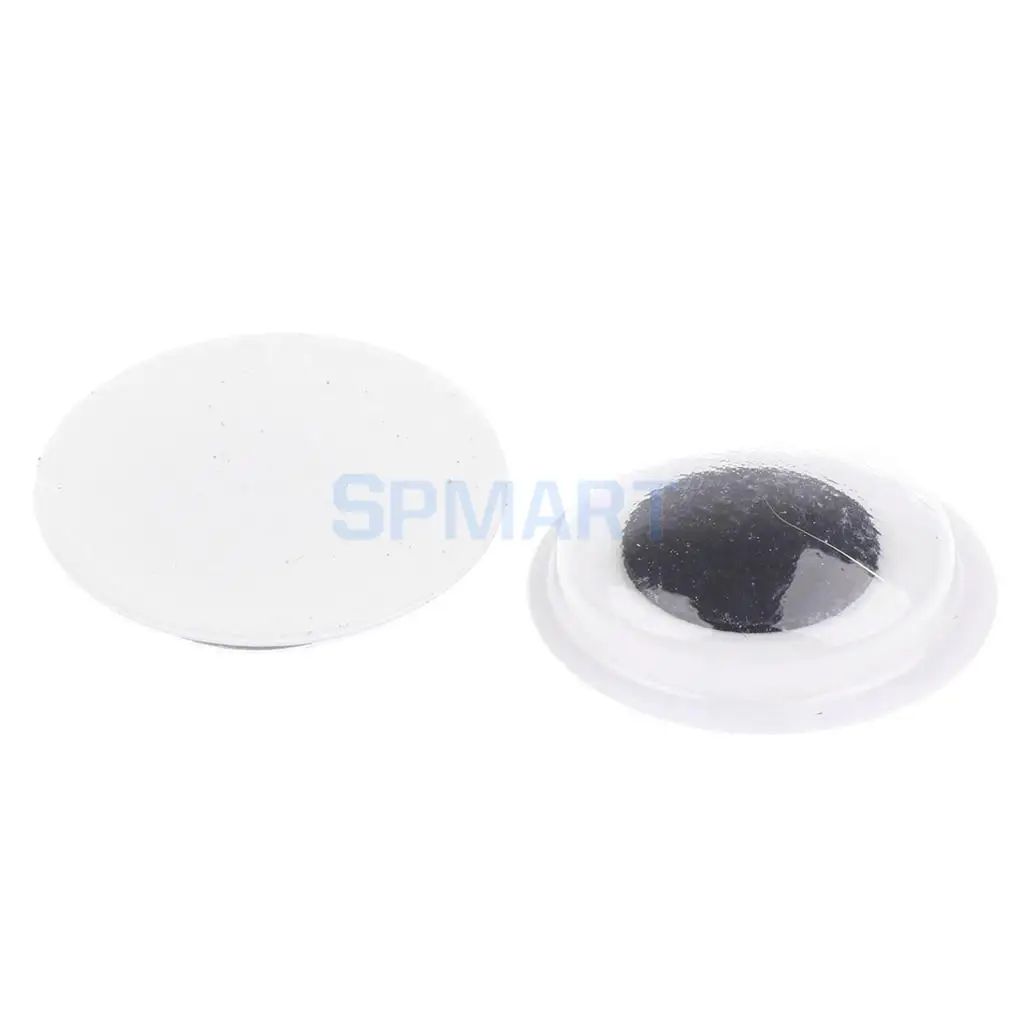 100 Pieces Black Mixed Wiggle Googly Eyes with Self-adhesive DIY Scrapbooking Crafts Toy DIY Animal Doll 8MM