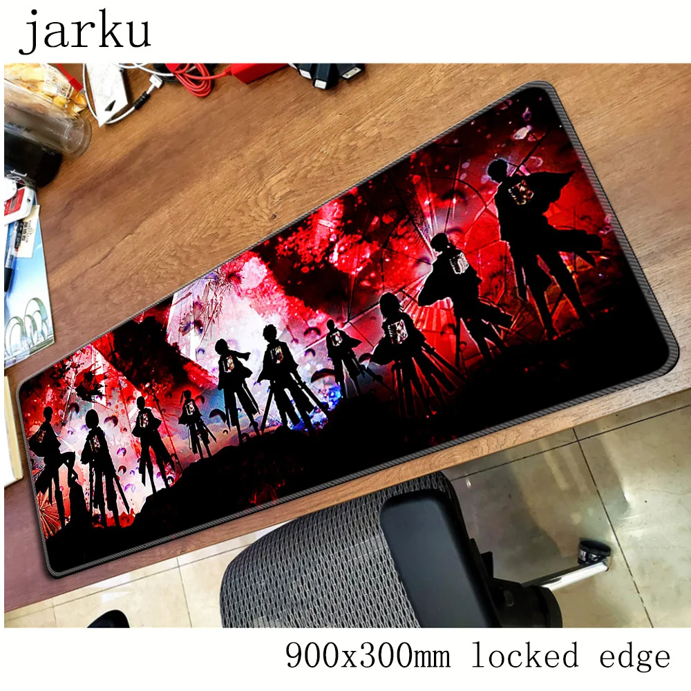 Игровой коврик для мыши Attack on Titan игровой 900x300X3MM большой подарок аксессуары