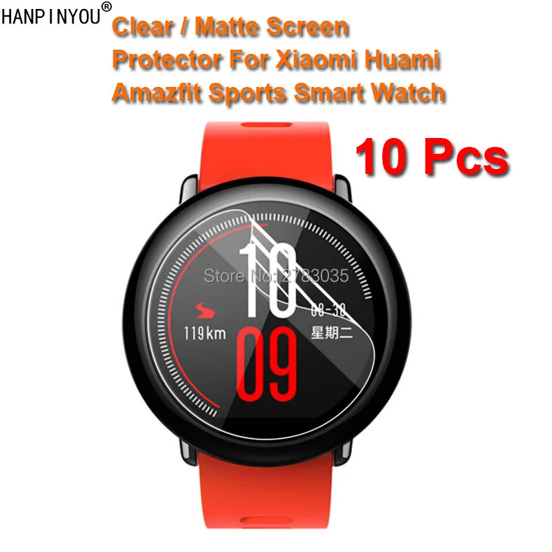 10 шт. для Xiaomi Huami Amazfit спортивные Smartwatch Clear/с антибликовым покрытием матовый Экран протектор Защитная пленка (не закаленное Стекло)