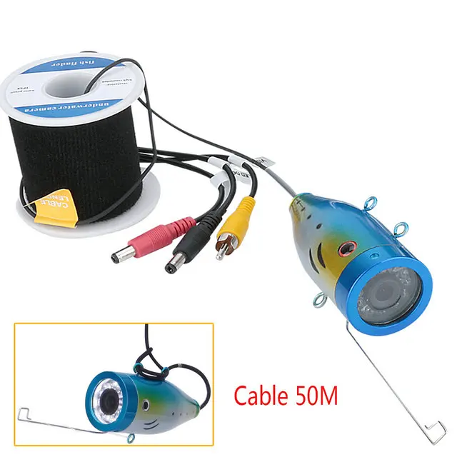 GAMWATER 1000tvl подводный рыболовный трос+ камера с 12 шт. светодиодный белый светильник - Цвет: 50M