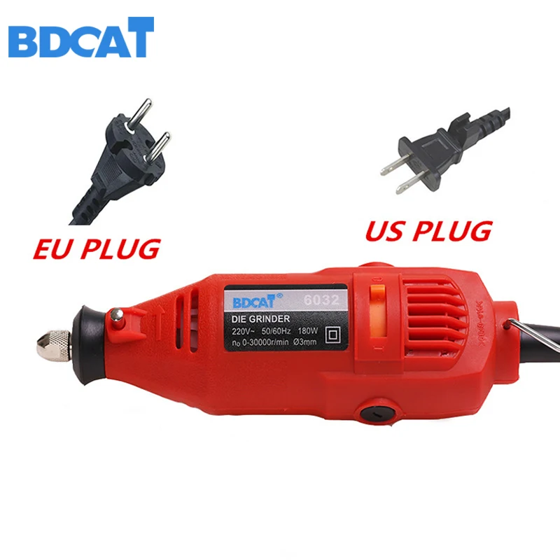 BDCAT EU/US вилка dremel шлифовальный станок DIY Электрический Ручной Мини-сверлильный станок с аксессуарами вращающаяся шлифовальная машина Dremel с переменной скоростью инструменты