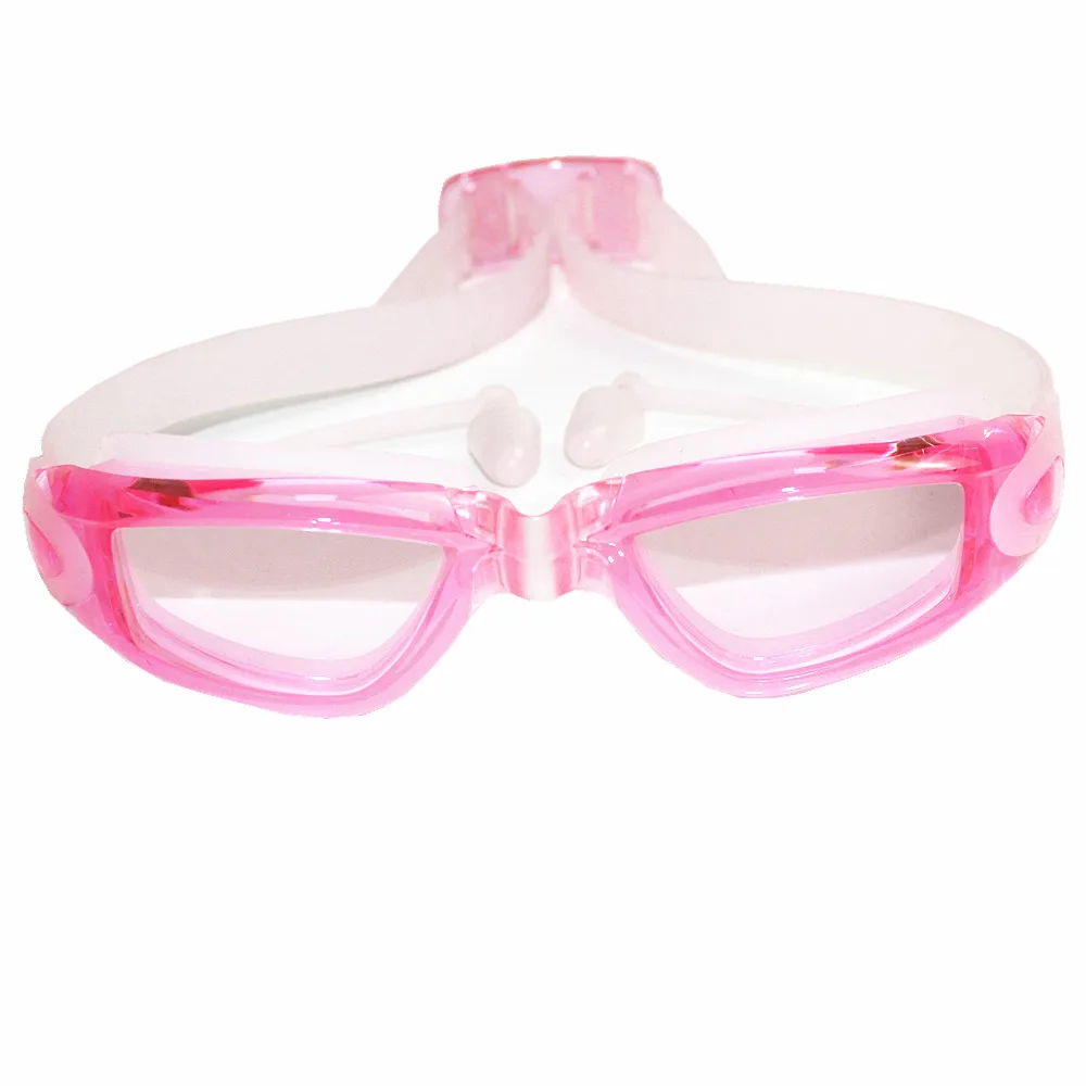 Профессиональные силиконовые плавательные очки Анти-туман УФ очки для плавания с ушной затычкой для детей прозрачные Спортивные очки