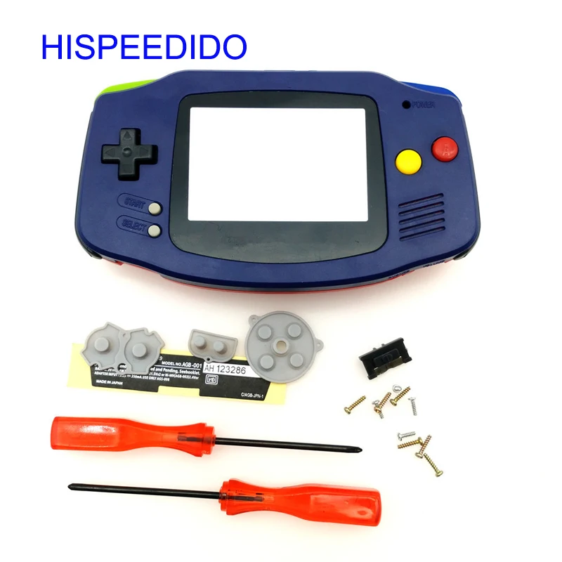 Сменная синяя передняя оболочка и красная задняя для консоли Nintendo GBA gameboy adavant