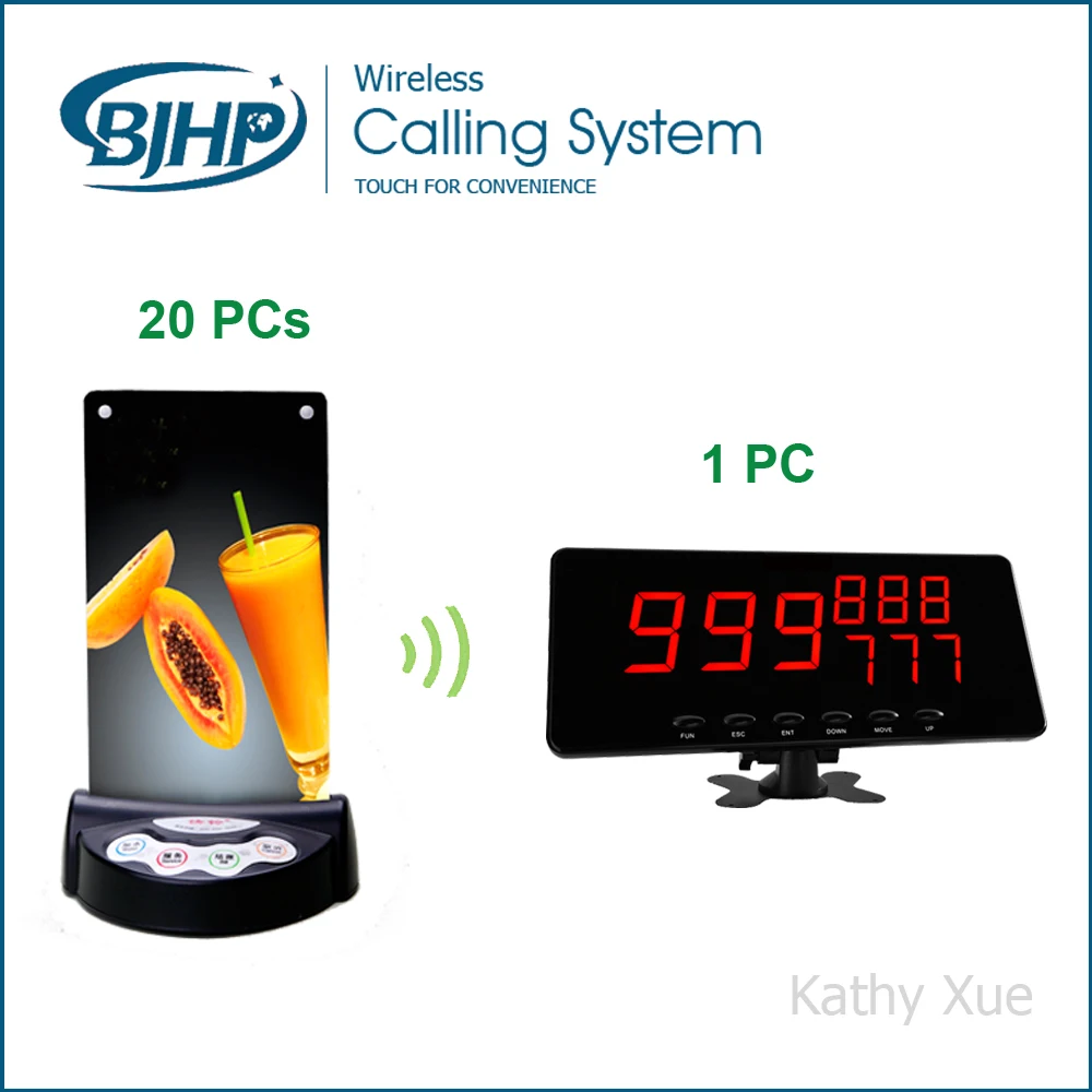 

Cheap Wireless Table Buzzer Call System for Restaurant with 1 DIsplay Panel AC-S101 and 20 Menu Holder Buttons AC-C200