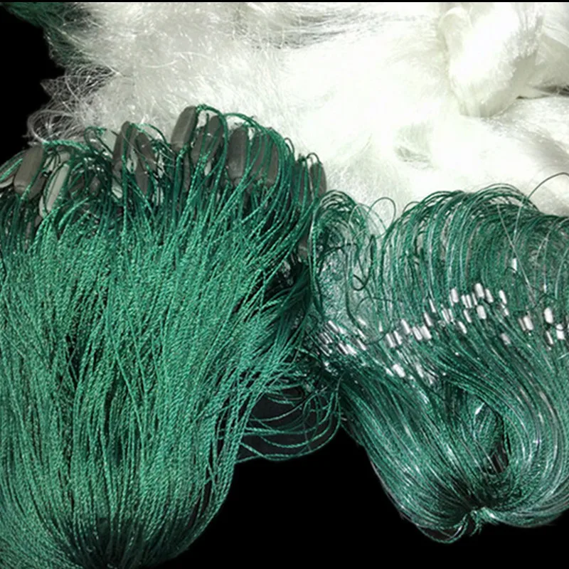 quality gill net H5*L100M 3layer 2.5 and 19cm mesh sink net fish trap sticky fishing net outdoor pesca reservoir fishing network