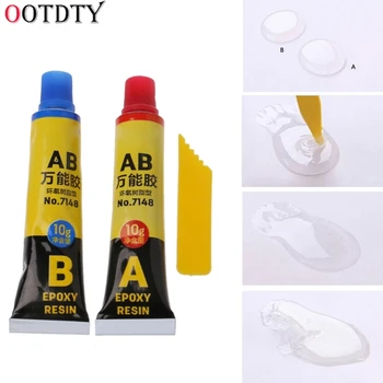

OOTDTY 2PCS Epoxy Resin AB Glue All Purpose Adhesive Super Glue For Glass Metal Ceramic