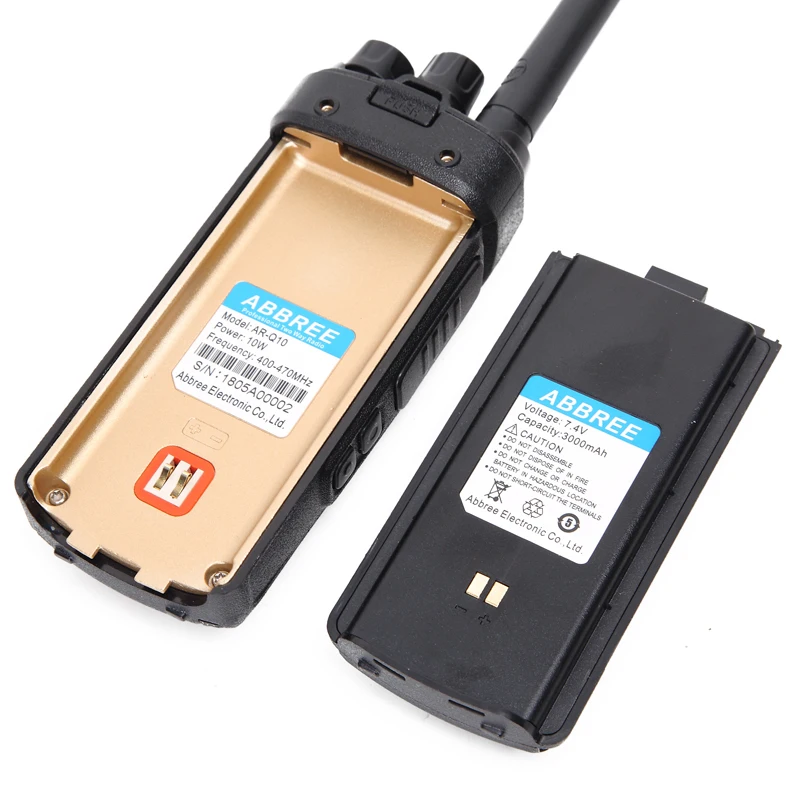 ABBREE AR Q10 10W Мощный 99CH светодиодный скрытый экран UHF 400 470Mhz 3000mAh батарея дальнего