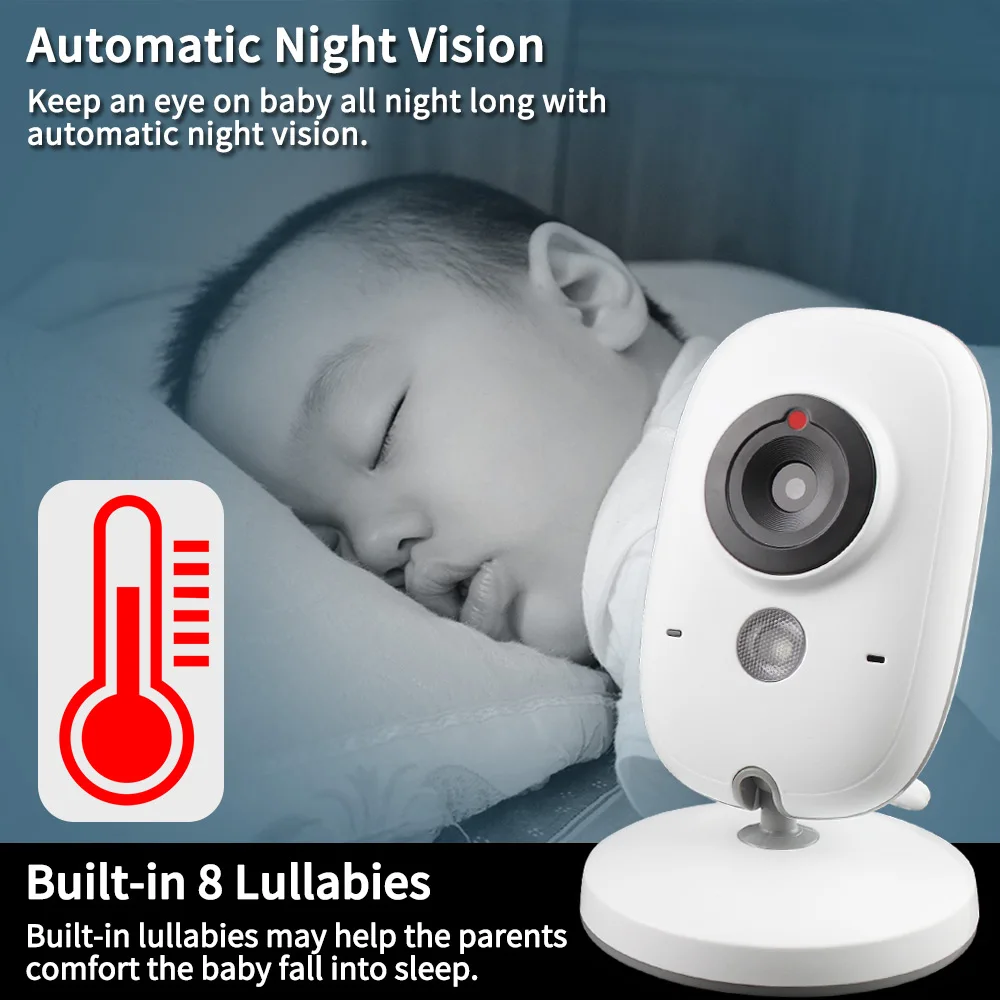 Беспроводной видео Видеоняни и радионяни высокое Разрешение ребенка няня безопасности Камера Ночное видение Температура мониторинга