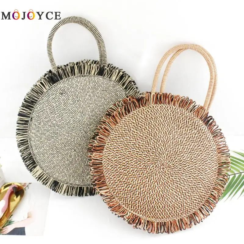 

Fashion Handmade Woven Straw Bag Summer Beach Rattan Tote Bag Crossbody Handbag for Women
