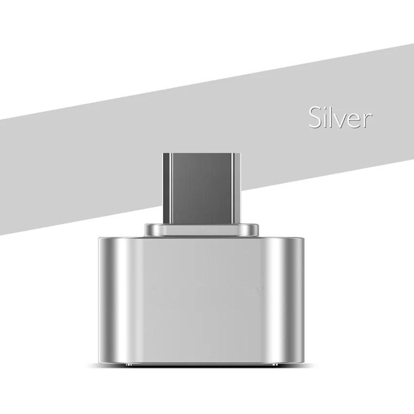 Micro USB OTG 3,0 Hug конвертер для Android телефона OTG адаптер для samsung Tablet Cable кардридер флэш-накопитель OTG Кабельный ридер - Цвет: Silver