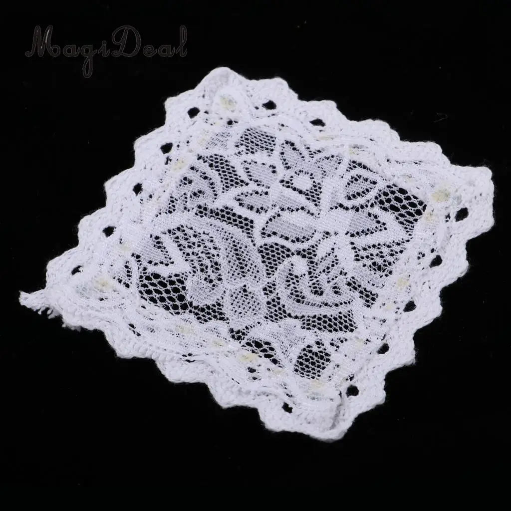 1/12 Scale Dollhouse Miniature Mini Tabletop Desk Decor Kitchen Tablecloths Table Cover Furniture Decor White
