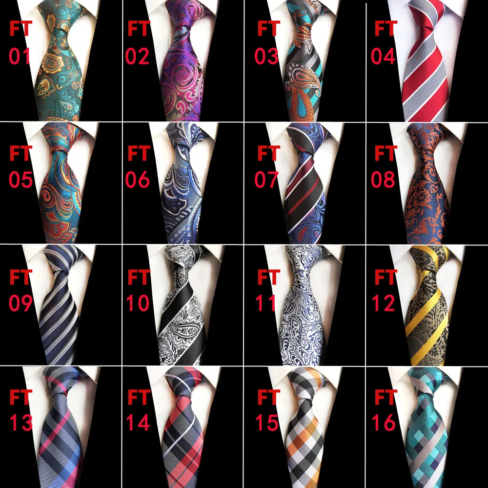 Роскошный 8 см галстук полосатый цветочный плед Пейсли ЖАККАРДОВЫЕ тканые Классические мужские галстуки на шею Свадебные Вечерние шелковые галстуки для жениха