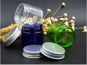 

100pcs 50g 50ml PET Plastic Frosted Cosmetic Mask Cream Packing Jar Bottle Silver Aluminum Lid ,Gel Treatment Ointment Box Case