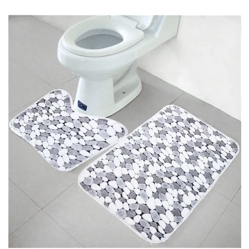 2pcs Bathroom Mats Set Bath Mat C Fleece Floor Memory Foam Rug 2pcs Bathroom Mats Set Bath Mat C Fleece Floor Memory Foam Rug Kit Toilet Pattern Non Slip Carpet Mattress Decor