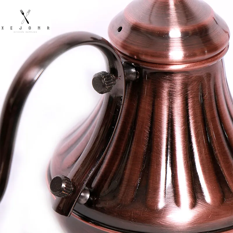 XEJONR 2018 خمر القهوة الأواني البرونزية الفولاذ المقاوم للصدأ 450 ملليلتر الكلاسيكية المحكمة أواني القهوة خمر الأواني Coffeeware إمدادات حزب