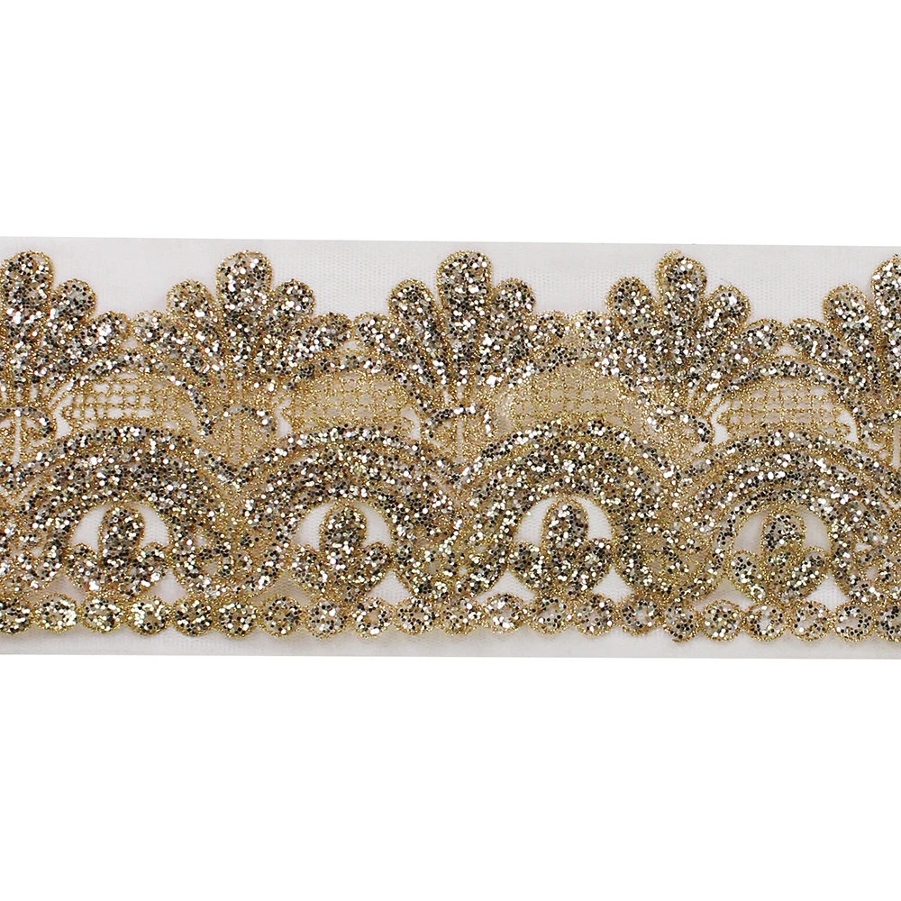 Sunbe shine Beaded Sequin Flower Trimming Mesh Lace Ribbon Cord Fabric Trim Tape Embellishment Bridal Dress Trim DIY Sewing 5yards Black Sunbe shine Beaded Sequin Flower Trimming Mesh Lace Ribbon Cord Fabric Trim Tape Embellishment Bridal Dress Trim DIY Sewing 5yards Black