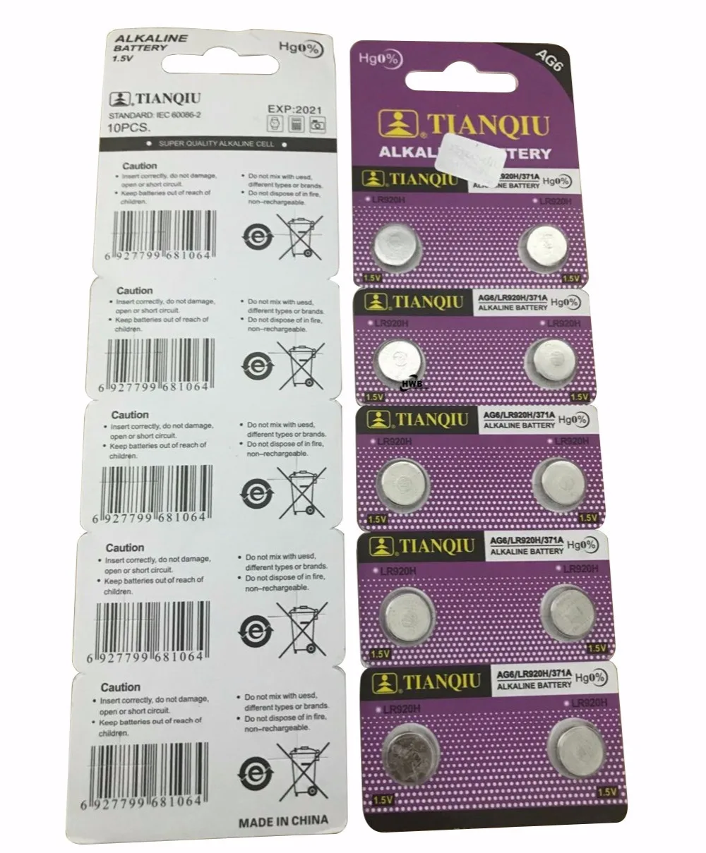 20 шт. большая акция батарейки для часов ag6 371 d371 605 sr920sw sr69 щелочные часов|Часовые