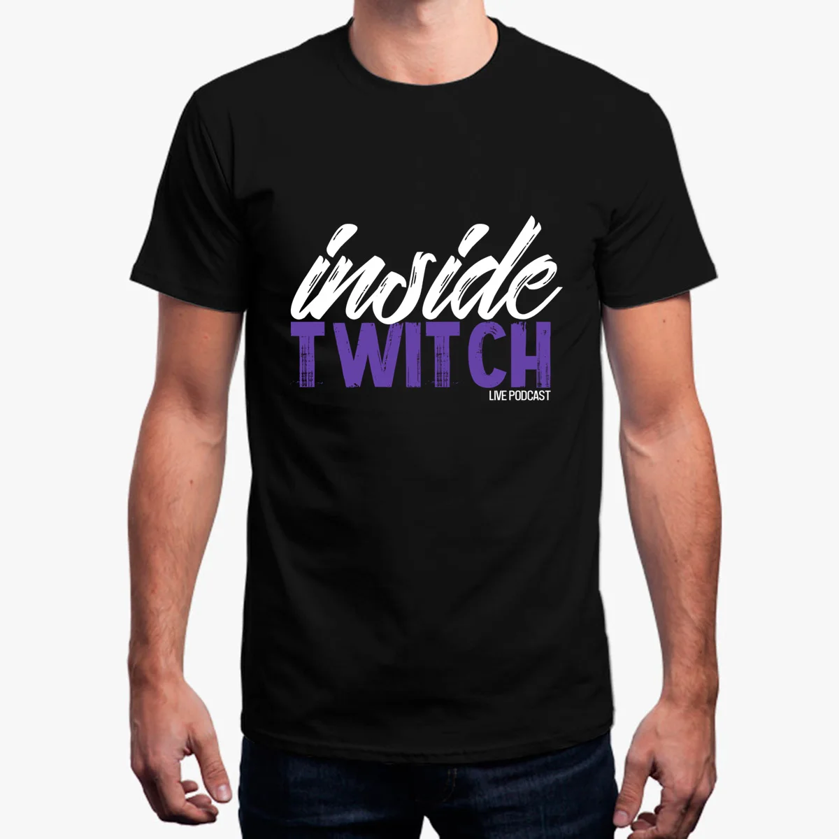 Забавная Повседневная мужская футболка Twitch Podcast крутая с круглым вырезом Мужская