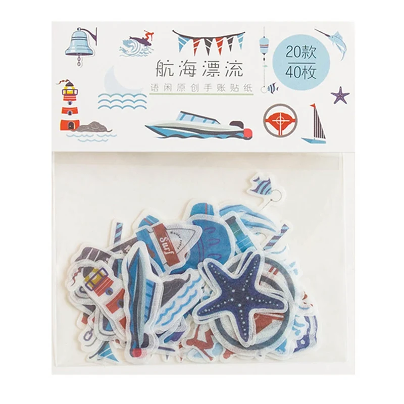 

40Pcs/Set Mohamm Label Journal Diary Kawaii Small Paper Travel Gift Decorative Japanese Fall Cute Stickers Scrapbooking Flakes