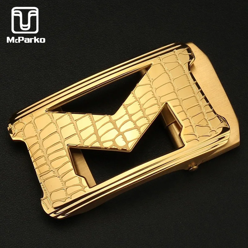 

McParko Luxury M Belt Buckles letters stainless steel metal belt buckle for men Fashion brand belt buckle automatic cowboy 35mm
