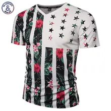 Mr.1991INC USA Flag Flowers T-shirt Men/Women Fashion Brand Tshirt Print Skulls Trees V-neck Summer T shirt Tops Tees